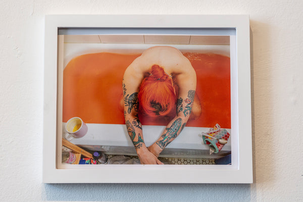 Laurence Philomène - Orange Bath, 2020 Framed Print
